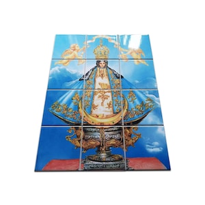 Catholic art - Our Lady of San Juan de los Lagos - Catholic gifts - Tile Mural - Religious Wall Art - Nuestra Señora de San Juan del Valle