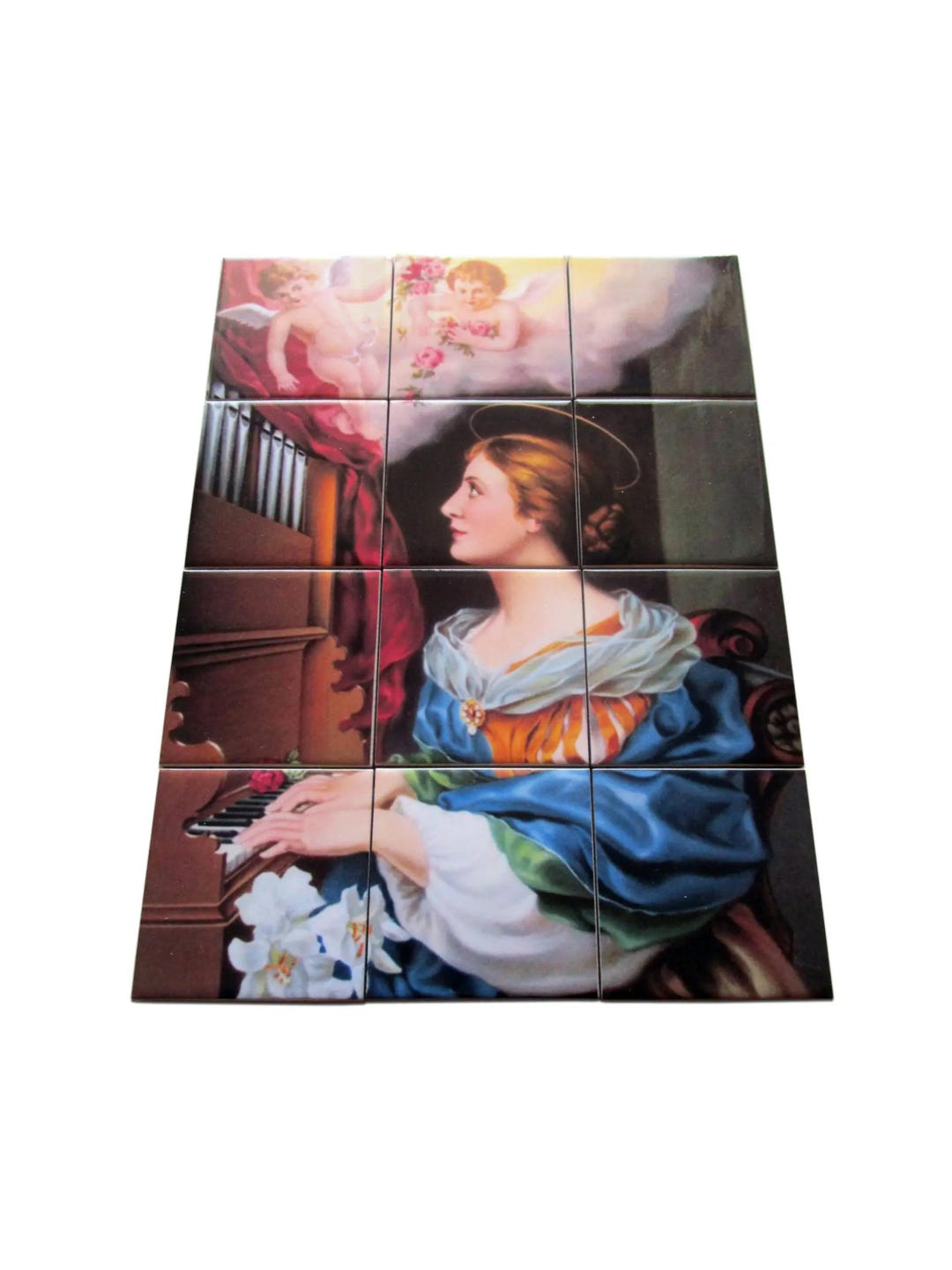 Saint Cecilia Tile Mural: Catholic Saint Art Mosaic - Etsy