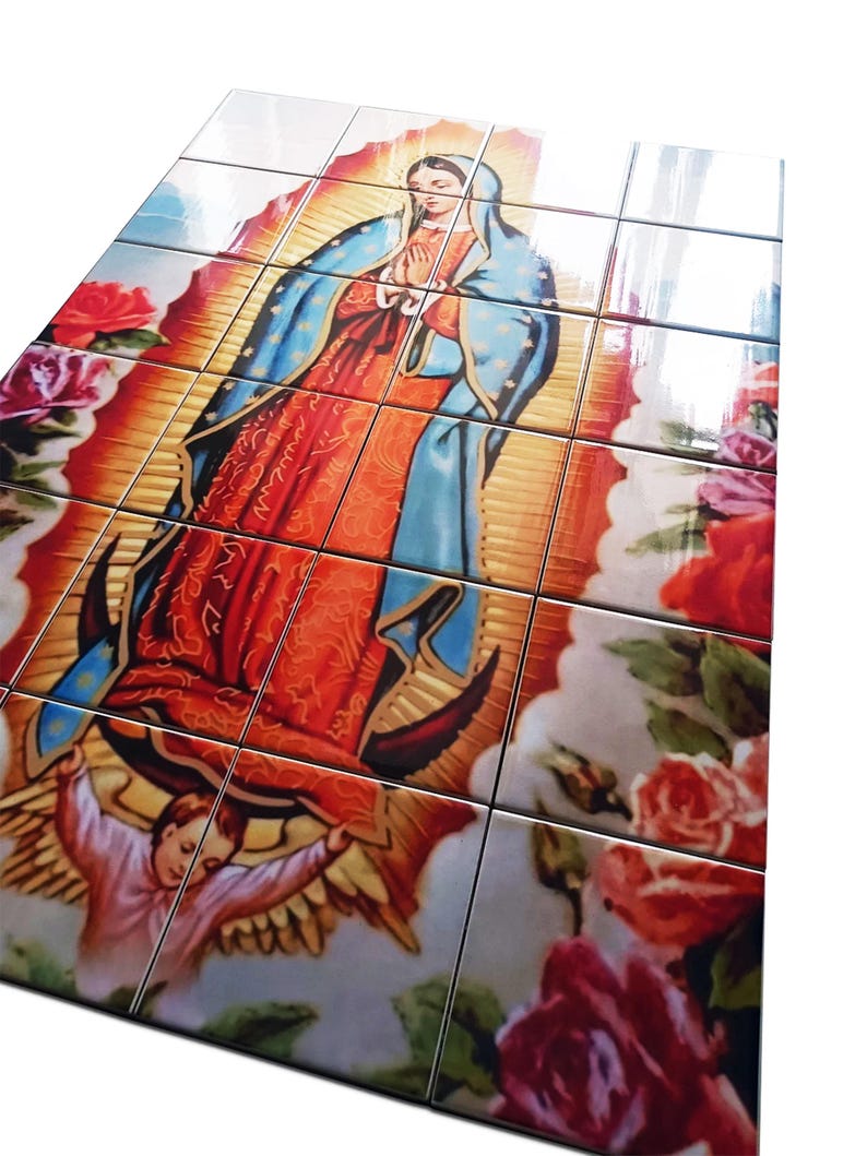 Our Lady of Guadalupe Tile Mural | Catholic Gift | Religious Wall Art ...