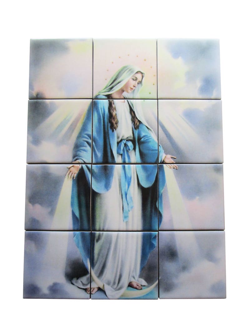 Our Lady of Graces Religious Wall Art Tile Mural Mosaic Etsy