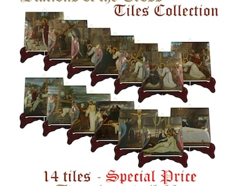 Stations of the Cross Ceramic Tile Collection: Religious Wall Art