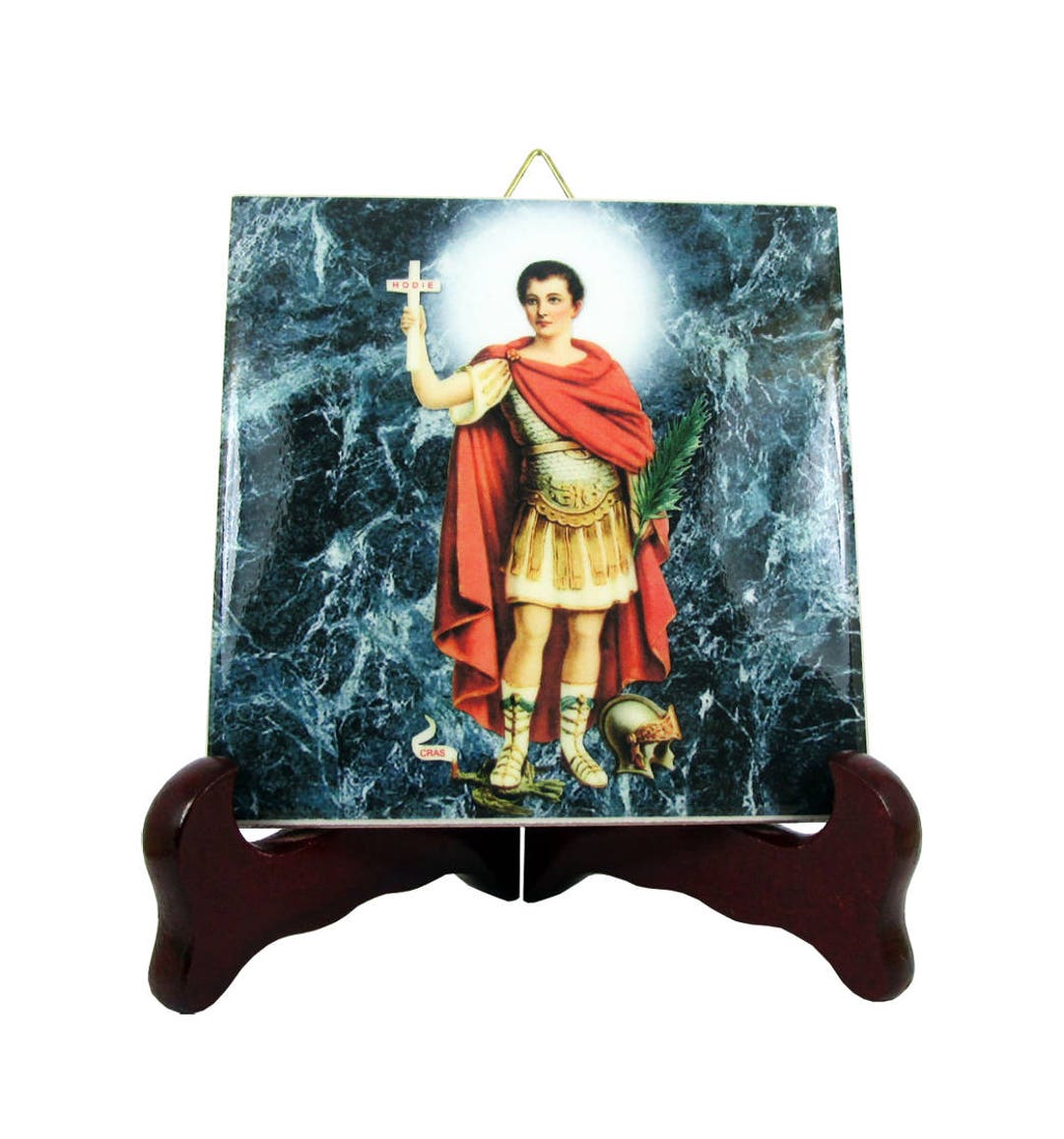 Saint Expeditus Catholic Saints Serie St Expeditus Icon on Ceramic Tile