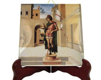 Saint Terence of Pesaro: Handmade Catholic Icon on Ceramic Tile