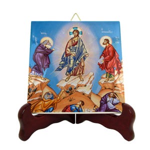 Transfiguration of Jesus Icon: Handmade Ceramic Tile, Christian Art