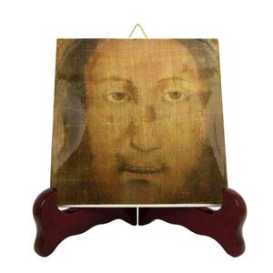 Manoppello Image - religious icon on tile - Holy Face of Jesus - catholic gifts - catholic icons - Jesus Christ - Volto Santo - Religious