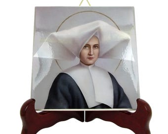 Saint Catherine Labouré Tile: Handmade Catholic Religious Icon