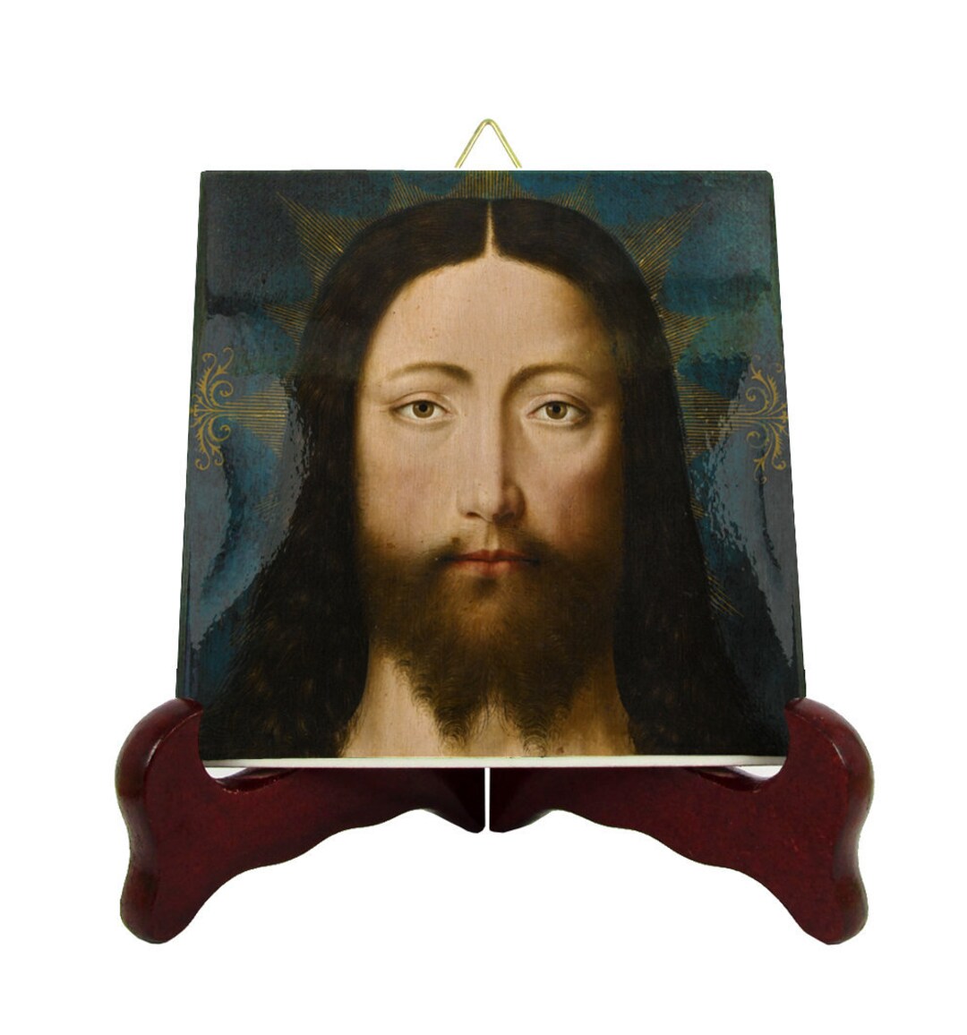 Religious Art Head of Christ Religious Icon on Tile Holy Art Handmade