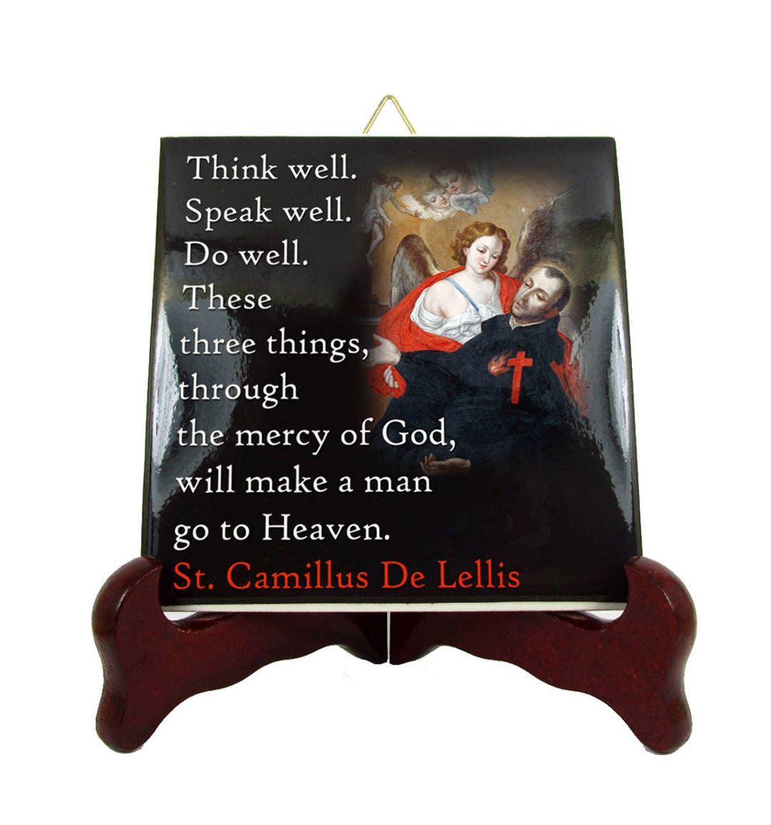 St Camillus De Lellis Religious Quotes on Ceramic Tile Saint Camillus