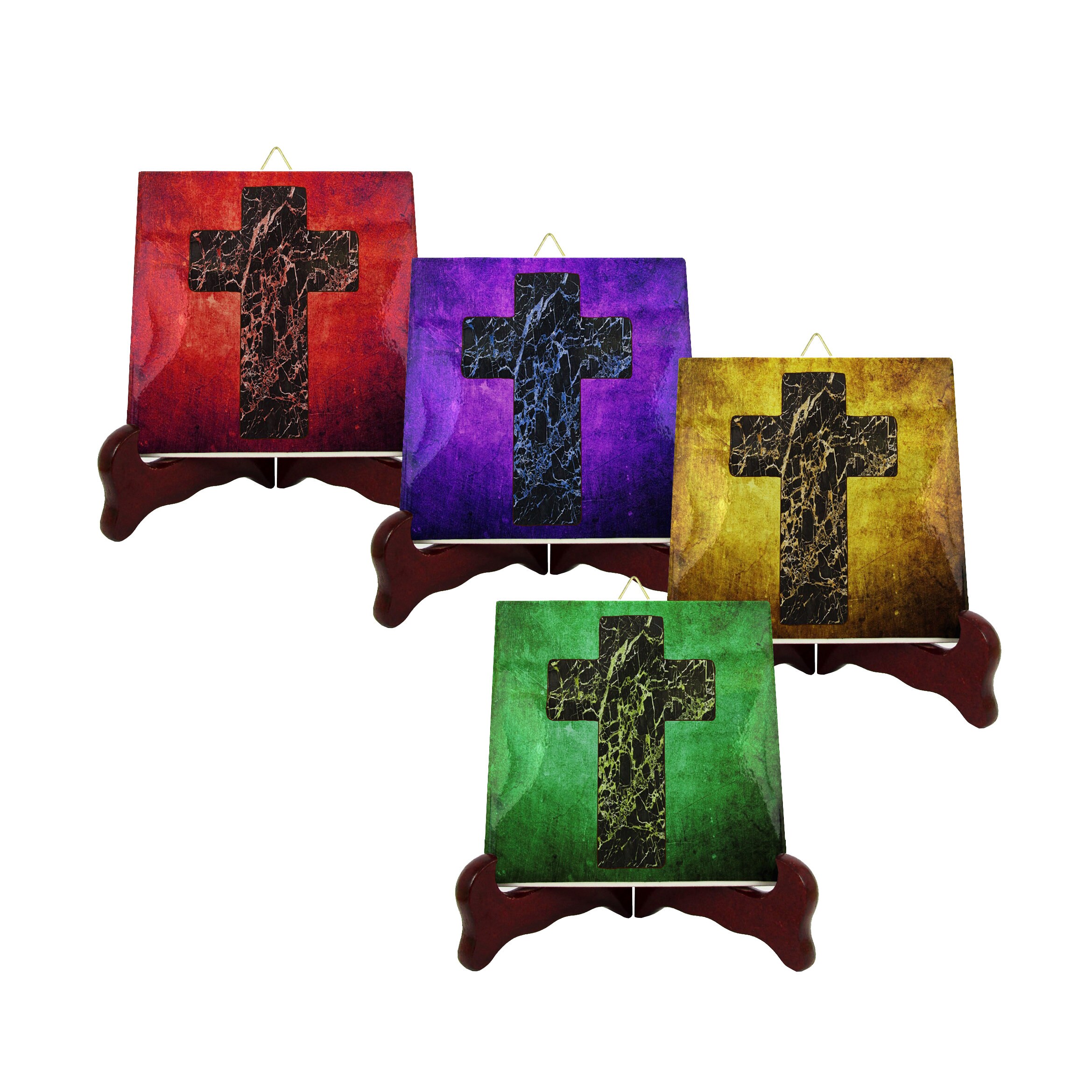 Christian Coasters Latin Cross Coasters Set of Four Tile Etsy