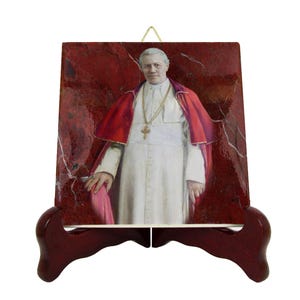 Saint Pope Pius X - collectible icon on ceramic tile - traditional catholicism - Pope Pius X - Saint Pius X - catholic traditional