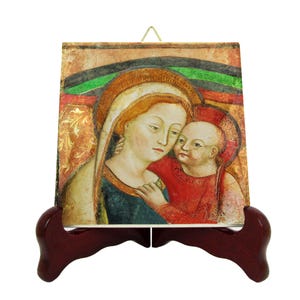 Our Lady of Good Counsel of Genazzano - devotional icon on tile - catholic gifts - religious - Our Lady of Genazzano - Virgin of Genazzano