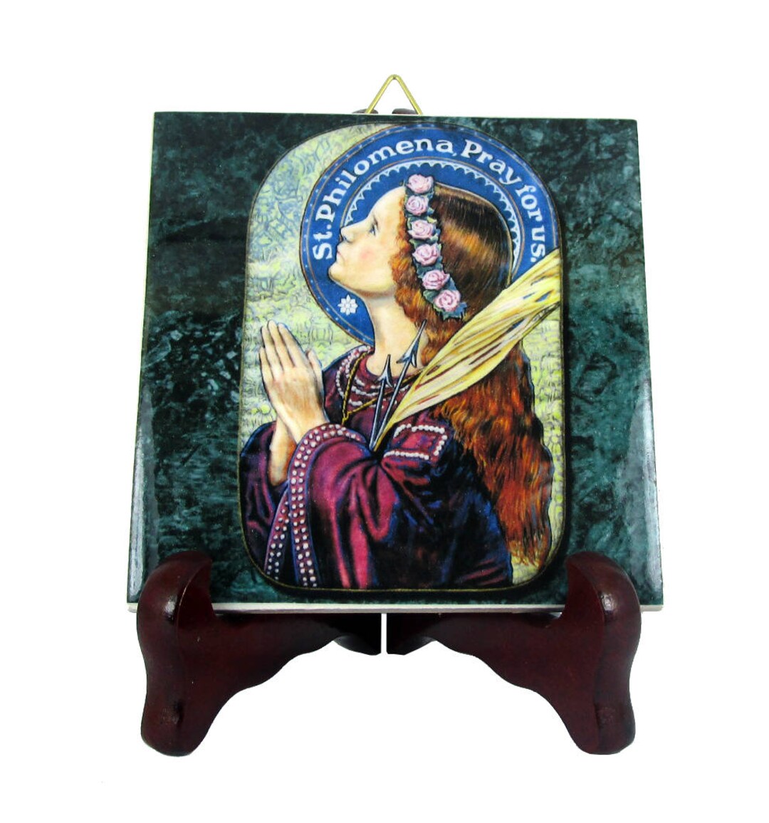 Saint Philomena Icon on Ceramic Tile Made in Italy St Etsy
