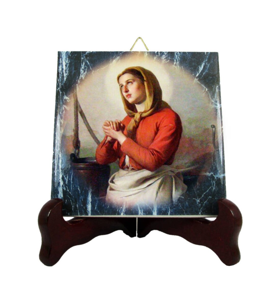 Saint Zita of Lucca, St Zita Icon on Ceramic Tile, St Zita of Lucca