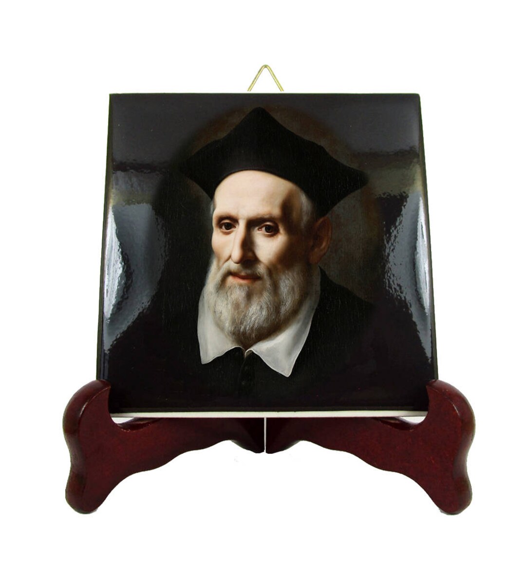 Saint Philip Neri Catholic Saints Serie St Philip Neri Icon on Tile Third Apostle of Rome