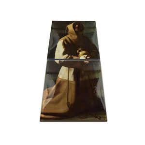 St Francis of Assisi Ceramic Icon: Religious Gift, Handmade in Italy