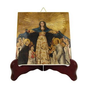 Our Lady of Graces Tile: Handmade Religious Icon, Catholic Art