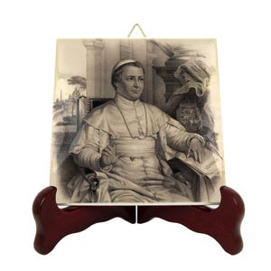 Pope Saint Pius IX - catholic saints serie - St Pius IX icon on ceramic tile - catholic saint - saints art - patron saint
