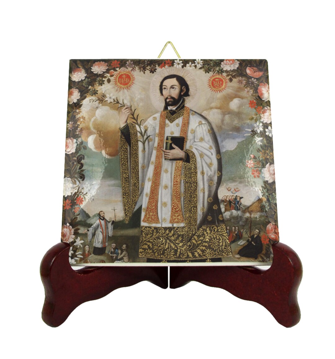 Saint Francis Xavier Religious Icon on Ceramic Tile - Handmade in Italy ...