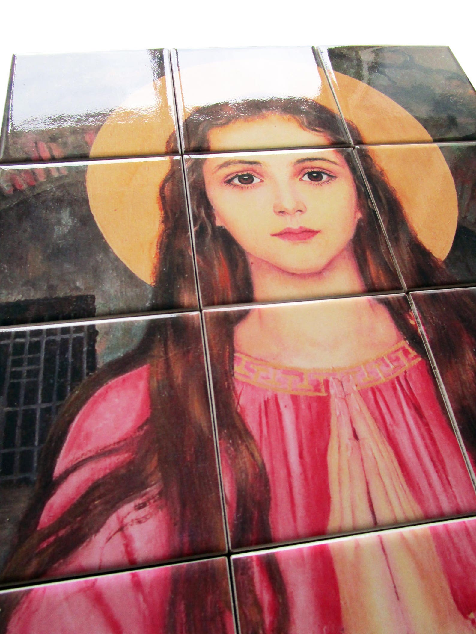 Catholic Wall Art Saint Philomena Tile Mural Mosaic Etsy