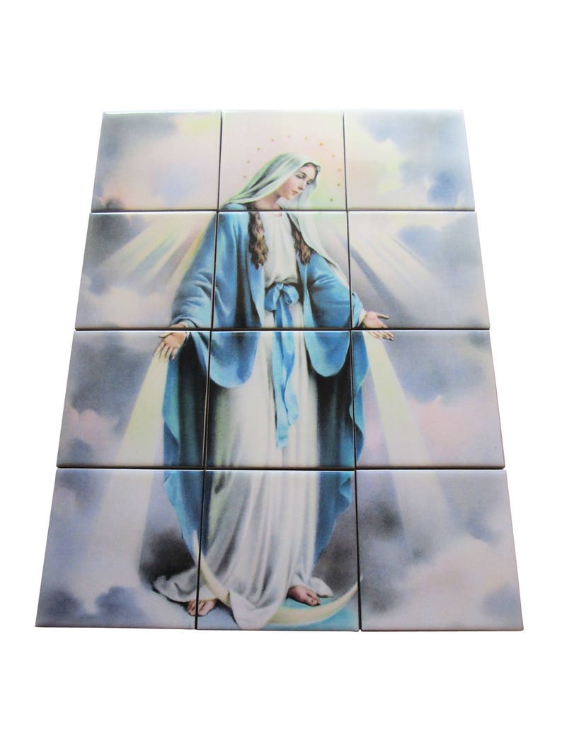 Our Lady of Graces Religious Wall Art Tile Mural Mosaic Etsy