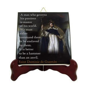 Catholic Saints Quotes - St Dominic de Guzmán - icon on ceramic tile - catholic quotes - Saint Dominic de Guzmán