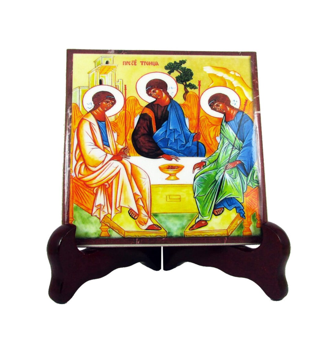 Handmade Holy Trinity Ceramic Tile Icon - Religious Art Gift - Etsy