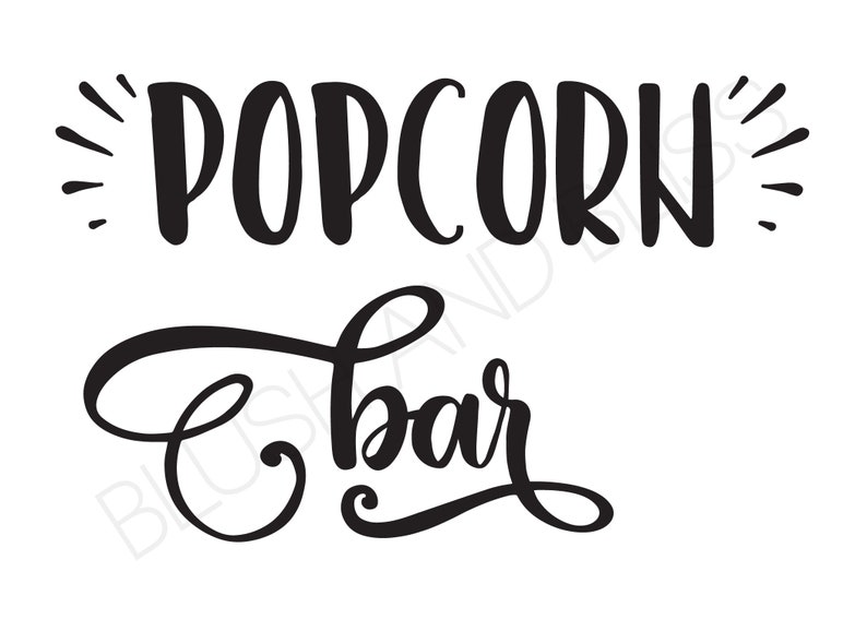 INSTANT DOWNLOAD Printable Popcorn Bar Sign Popcorn Buffet Etsy UK