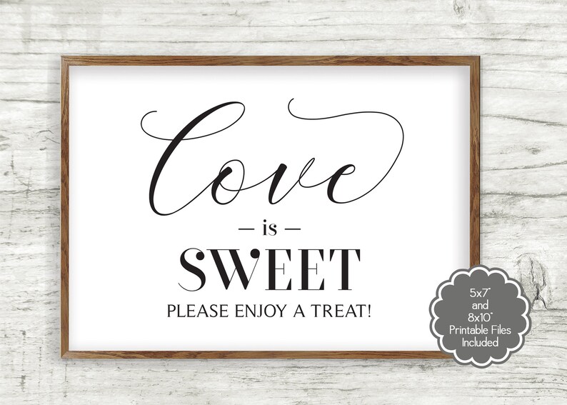 INSTANT DOWNLOAD Printable Love is Sweet Please Enjoy a Treat | Etsy