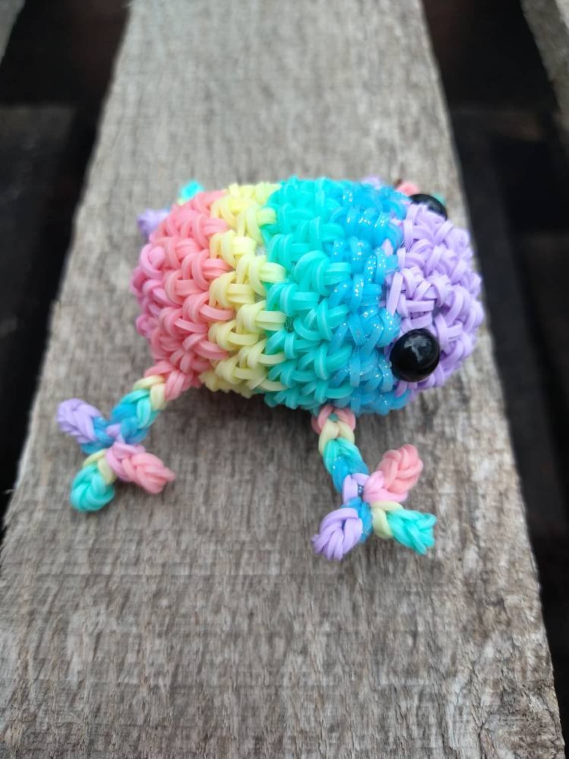 Rainbow Loom Frog Rubber Band Loomigurumi Frog Animal Figure Etsy