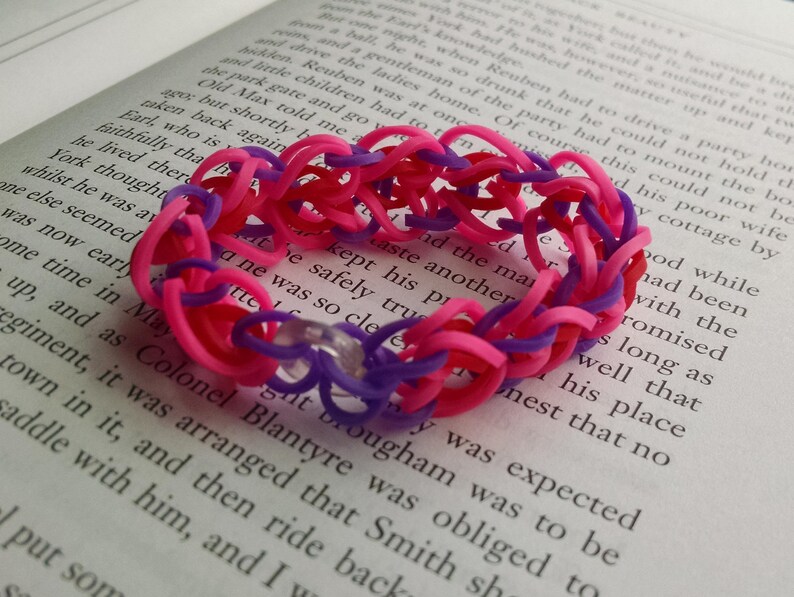 Heart Link Bracelet Rainbow Loom Rubber Band Bracelet Simple Etsy