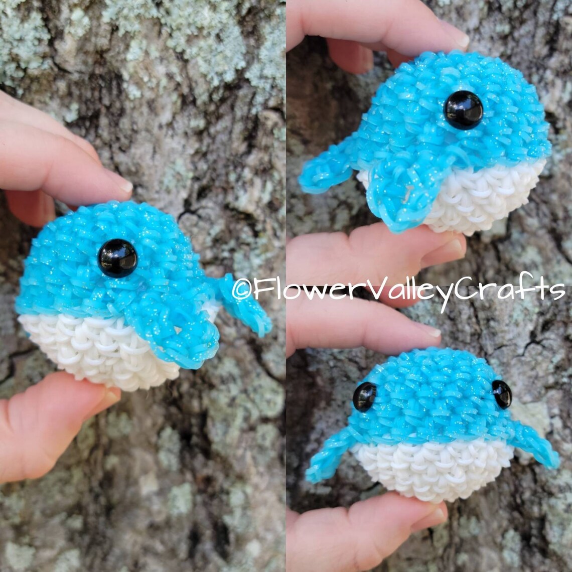 Baby Whale / Narwhal Rubber Band Figure Rainbow Loom Plush Etsy