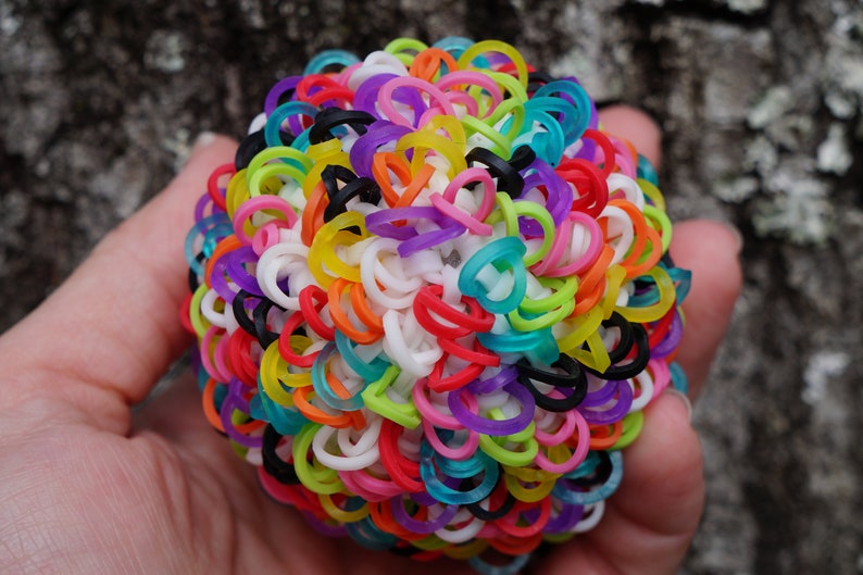 Stress Ball Sensory Rainbow Loom Rubber Band Stress Reliever Etsy