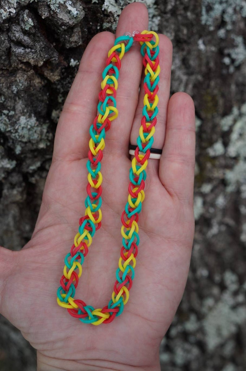 Necklace Choker Rainbow Loom Rubber Band Simple Jewelry Etsy