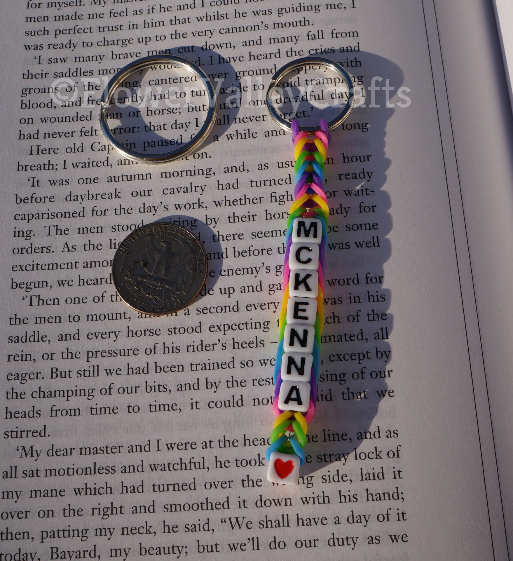 Personalized Rubber Band Key Chain Rainbow Loom Name Word Etsy UK