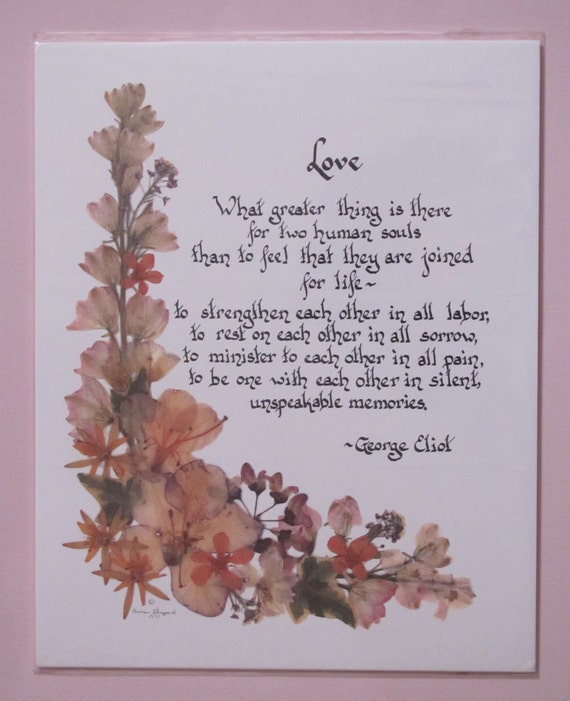 Love A Beautiful Poem By George Eliot Print 8 X10 Etsy