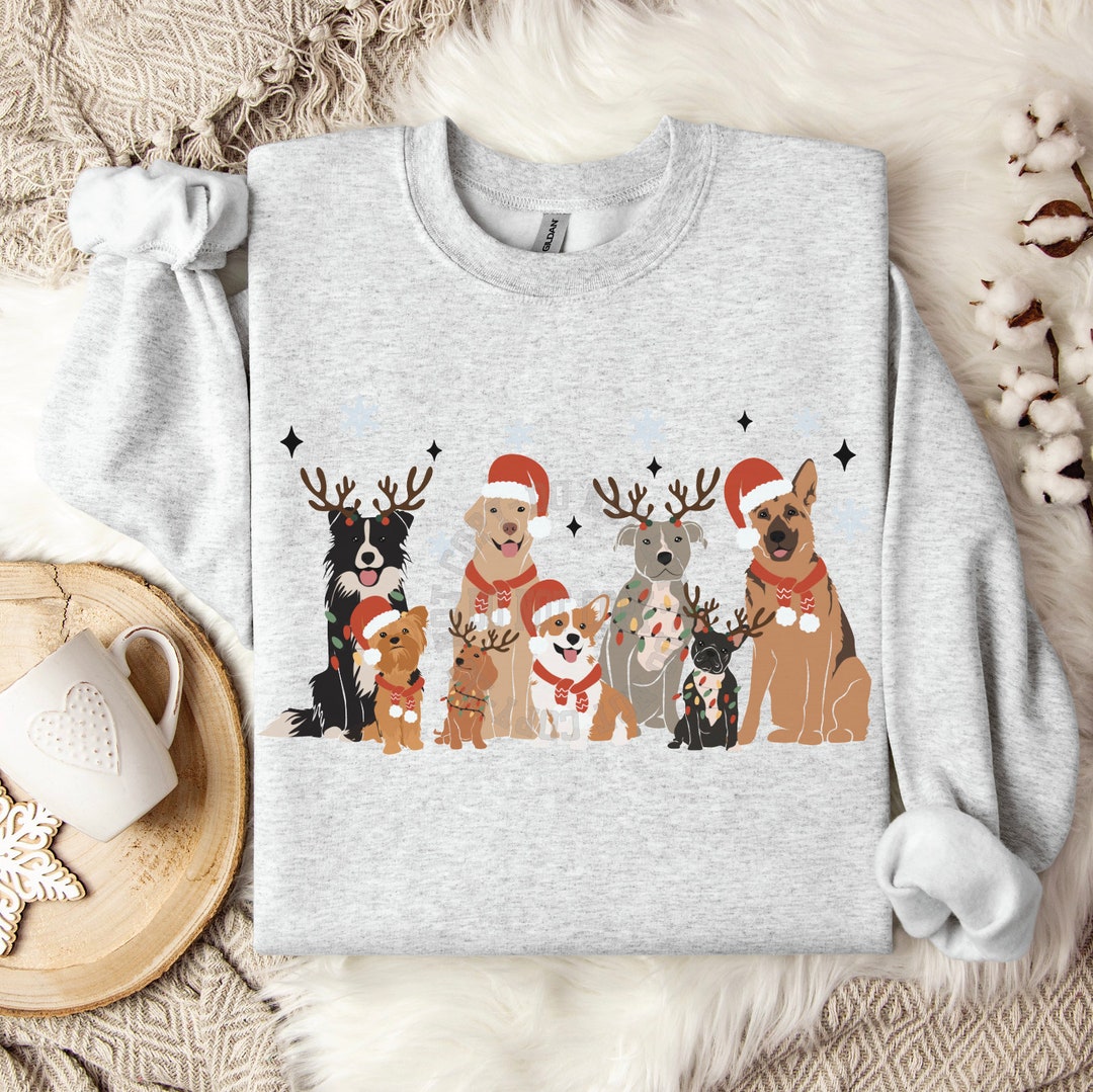 Christmas Dog Sweatshirt Christmas Dog Shirt Dog Lover Etsy