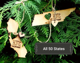 All US State Ornaments. Heart & Home. Show love for the place that stole your heart with these Ornaments, Keychains, and tokens of love