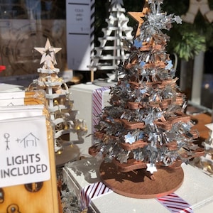 Christmas Tree Kit. Miniature Wooden Desktop Tree Made From a Single ...