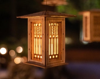 Bungalow, Prairie Style Lantern: Wooden model DIY Kit