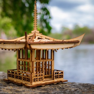Japanese Pagoda Lantern A Mini 3D Kit LED Tea Light Candle Holder To Get Peace, Love, and Zen Back Into Your Busy Life zdjęcie 2