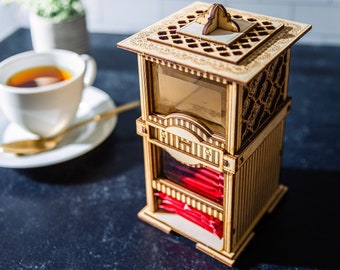 The Carlyle Collection: Your Tea Party Essentials, Tea holder, Cookie Jar, or Keepsake Giftbox! Wooden 3D Kit, Assemble And Enjoy!