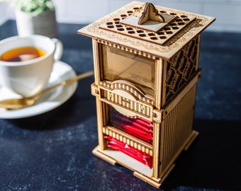 The Carlyle Collection: Your Tea Party Essentials, Tea holder, Cookie Jar, and Multipurpose Canister! Wooden 3D Kit, Assemble And Enjoy!