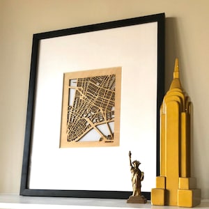 Your Custom Street Map Wooden Cutout of your favorite Town & Neighborhood. Map centered over your exact address, building, or intersection image 1