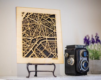 50+ Cities of Europe, Wooden Street Maps 8x10 or 16x20 Cutouts. Your favorite cities and towns like: London, Paris, Berlin, and More!