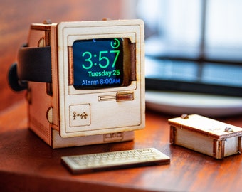Vintage Computer Watch Charger Stand. Add a Touch of Rad Retro Tech to Your Nightstand or Office Desk