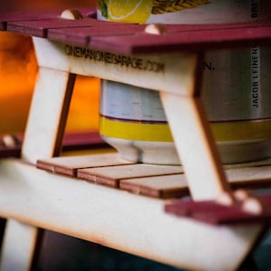 Beer Holder or Condiment Rack, A Mini Picnic Table 3D Kit. Useful Centerpiece And Hysterical Coaster For Your Summer Drink image 5