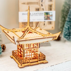 Japanese Pagoda Lantern A Mini 3D Kit LED Tea Light Candle Holder To Get Peace, Love, and Zen Back Into Your Busy Life zdjęcie 9