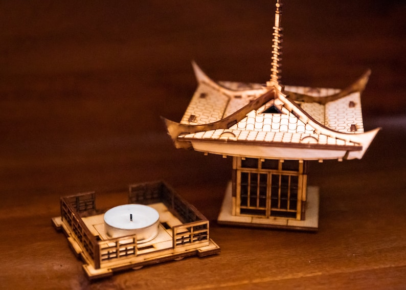 Japanese Pagoda Lantern A Mini 3D Kit LED Tea Light Candle Holder To Get Peace, Love, and Zen Back Into Your Busy Life image 7