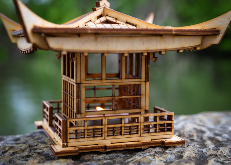 Japanese Pagoda Lantern A Mini 3D Kit LED Tea Light Candle Holder To Get Peace, Love, and Zen Back Into Your Busy Life image 6