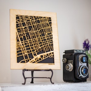 50 Well-Traveled World Destination City Street Maps. 8x10 Wood Cutouts. Your favorite places like: Sydney, Tokyo, Paris, plus Many More image 1